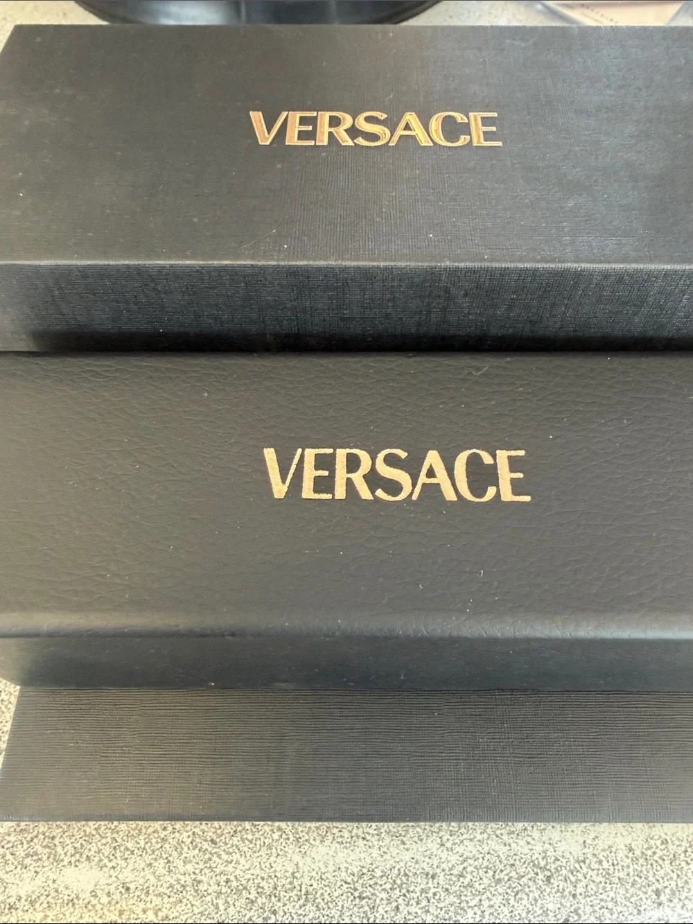 Versace Black Men’s Sunglasses with Geometric Frame